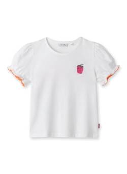 Sanetta Mädchen T-Shirt Beige | Hochwertiges und gemütliches Shirt aus Bio-Baumwolle für Mädchen. Kurzarm Shirt mit Blumenprint und Stickerei | Kinder Bekleidung von Sanetta