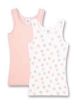 Sanetta Mädchen-Unterhemd (Doppelpack) Dots-Allover und Rosa | Hochwertiges und nachhaltiges Unterhemd für Mädchen aus Baumwolle. Inhalt: 2er Set Unterwäsche für Mädchen 128 von Sanetta