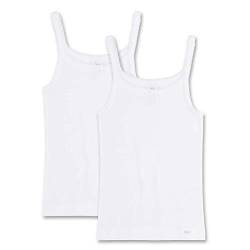 Sanetta Mädchen Unterhemd 2er Pack - Shirt ohne Arme, Top, Basic, weiß (176-2er Pack) von Sanetta