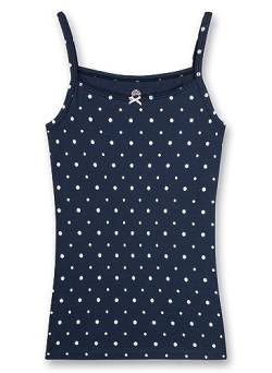 Sanetta Mädchen-Unterhemd Dunkelblau Dots | Hochwertiges und nachhaltiges Unterhemd für Mädchen aus Baumwolle. Unterwäsche für Mädchen 176 von Sanetta