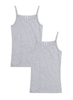 Sanetta Mädchen Unterhemd im Doppelpack mit schmalen Trägern, grau 1646, 176, Farbe:Grau (hellgrau 1646), Größe:164 von Sanetta
