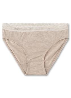 Sanetta Mädchen-Unterhose Beige | Hochwertige und nachhaltige Unterhose für Mädchen aus Baumwoll-Mix. Slip mit Spitze | Inhalt: Unterwäsche für Mädchen von Sanetta