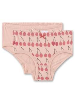 Sanetta Mädchen-Unterhose Rosa | Hochwertige und nachhaltige Unterhose für Mädchen aus Bio-Baumwolle. Slip mit Schleifchen und Kirschenprint | Inhalt: 2er Set Unterwäsche für Mädchen von Sanetta