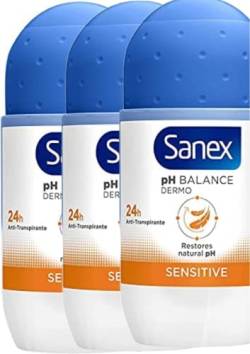 3 x SANEX Deo Roll-on WOMEN "Dermo Sensitive" für empfindliche Haut - 50 ml von Sanex