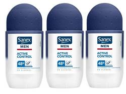 3 x SANEX Men Deo Roll-On "Dermo Active Control" für normale Haut - 50 ml von Sanex