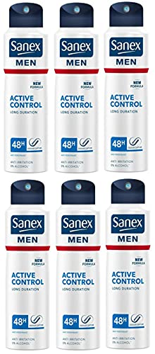 6 x SANEX Deodorant MEN "Dermo Active Control" für normale Haut - 200 ml von Sanex