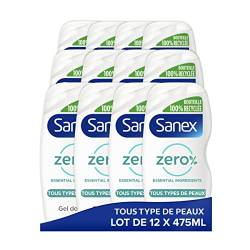 SANEX - Duschgel, feuchtigkeitsspendend, Null% – für alle Hauttypen – biologisch abbaubar und vegan – 475 ml – 12 Stück von Sanex