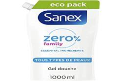SANEX - Duschgel feuchtigkeitsspendend Null% – alle Hauttypen – Eco-Nachfüll-Duschgel – 1000 ml von Sanex
