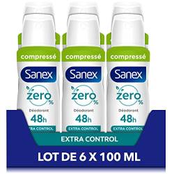 SANEX - Extra Control Sanex Zero% Deodorant Komprimiertes Spray – Wirksamkeit 48 h – Hautfreundlich – 6 x 100 ml von Sanex