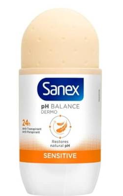 SANEX - Sanex Dermo Sensitive pH Balance Deodorant – Anti-Transpirant Wirksamkeit 24 Stunden – Flasche mit Kugel – 6 x 50 ml von Sanex