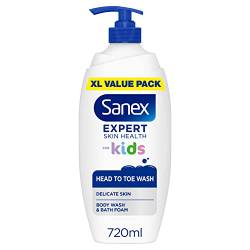 Sanex BiomeProtect Kinderwaschmittel von Kopf bis Fuß, 720 ml, reinigt sanft Haare und zarte Haut, Duschgel & Duschgel für Kinder, 720 ml von Sanex