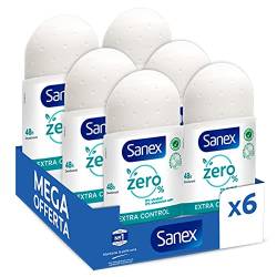 Sanex Deo Roll-On Zero% Extra Control, Schutz 48h, 50 ml, 6 Stück von Sanex