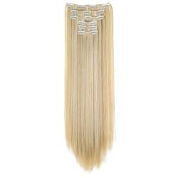 Clip in Haarverlängerungen menschliches Haar, 6PCS -Clip in Haarextension Lange Haarstücke für Frauen, 24 Zoll gerader weicher Clip in menschlichem Haarverlängerungen (B) von Sanfiyya