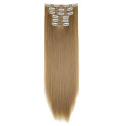 Clip in Haarverlängerungen menschliches Haar, 6PCS -Clip in Haarextension Lange Haarstücke für Frauen, 24 Zoll gerader weicher Clip in menschlichem Haarverlängerungen (C) von Sanfiyya
