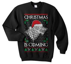 Sanfran – Christmas is Coming Top Xmas Funny Stark Wolf Ugly Pullover Sweater - Schwarz - X-Large von Sanfran Clothing