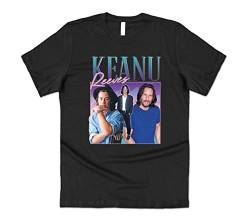 Sanfran Clothing Keanu Reeves Hommage Top Funny Icon-Legende Retro 90er 80er Jahre Geschenk Meme T-Shirt Gr. S, Schwarz von Sanfran Clothing
