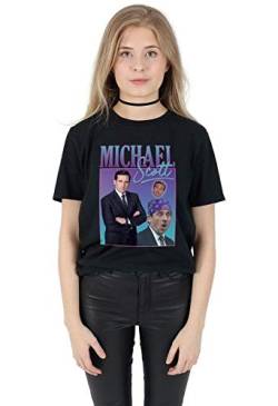 Sanfran Clothing Michael Scott Homage Top Funny Tribute Geschenk TV Legende The Office T-Shirt, Schwarz , S von Sanfran Clothing