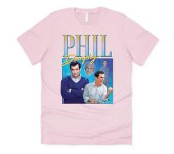 Sanfran Clothing Phil-Dunphy-T-Shirt, Homage-Shirt für den „Modern“-Schauspieler aus der lustigen TV-Serie, im Retro-Stil der 90er Jahre, Cam-Shirt im Vintage-Look, hellrosa, L von Sanfran Clothing