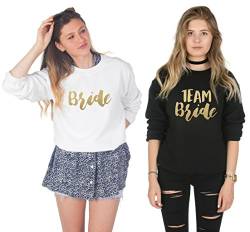 Sanfran – Team Bride Hochzeit Hen Do to Be Party Geschenk Brautjungfer Brautdusche Pullover Pullover, Weiß (Braut), L von Sanfran Clothing