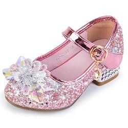 Sangyn Kristall Elsa Schuhe stöckelschuhe glitzerschuhe für mädchen Glitzer Sandalen Pailletten Prinzessin Cosplay Schuhe Hochzeiten Klett Sandalen für Fest Fasching GeburtstagParty von Sangyn