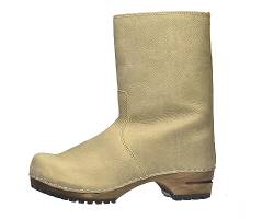 Sanita Risotto Boot | Original handgemacht | Leder-Holzboot für Damen | Nachhaltige Materialen | Beige | 39 EU von Sanita