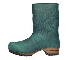 Sanita Risotto Boot | Original handgemacht | Leder-Holzboot für Damen | Nachhaltige Materialen | Grün |41 EU von Sanita