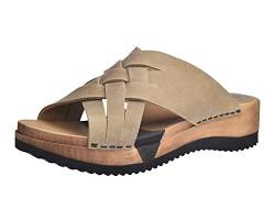 Sanita Salto Sport Flex Sandale | Original handgemacht | Flexible Leder-Holzsandale für Damen | Extrem leichte Sohle | 38 EU | Hellbraun von Sanita