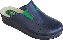 Sanital Light - Damen Hause Pantolette in Leder - 1352 mit stoßdämpfendem Gel PAD Ferse - BLAU 40 von Sanital Light