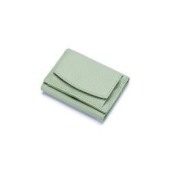 Sank Blaudonau Handgefertigte RFID-Geldbörse aus weichem Leder, Mini-Geldbörse mit RFID-geschütztem Kreditkartenetui für Frauen. (Grün) von Sank