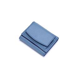 Sank Blaudonau Handgefertigte RFID-Geldbörse aus weichem Leder, Mini-Geldbörse mit RFID-geschütztem Kreditkartenetui für Frauen. (Hellblau) von Sank