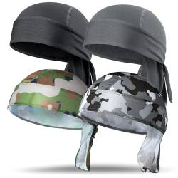 Sanlianzi Sports Bandana Cap, 4 stück Atmungsaktiv Fahrrad Kopfbedeckung Kopftuch Herren Sommer UV Schutz Schnelltrocknend KopftüCher von Sanlianzi