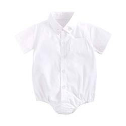 Sanlutoz Baby Junge Bodys Sommer Neugeborene Kurzarm Bodysuit Baumwolle Säugling Babykleidung (12-18 Monate / 80 cm, BRS9011-WH) von Sanlutoz