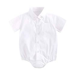 Sanlutoz Baby Junge Bodys Sommer Neugeborene Kurzarm Bodysuit Baumwolle Säugling Babykleidung (18-24 Monate / 90 cm, BRS9011-WH) von Sanlutoz