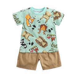 Sanlutoz Baumwolle Baby Junge Kleidung Sets Sommer Karikatur Neugeborene T-Shirt+Kurze Hose (0-6 Monate / 66 cm, BCS9046) von Sanlutoz