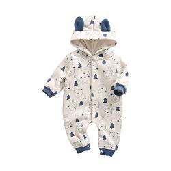 Sanlutoz Karikatur Drucken Baby Jungs Bodysuits Winter Warm Baumwolle Baby Strampler mit Ohren (12-18 Monate / 80 cm, BRW8180-KA) von Sanlutoz