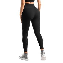 Sanpetix Leggings Damen, High Waist Blickdicht Leggings für Damen Schwarz 1 Pack LXL von Sanpetix