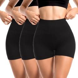 Sanpetix Sports Shorts Damen, High Waist Blickdicht Leggings Shorts für Damen Schwarz 3 Pack SM von Sanpetix