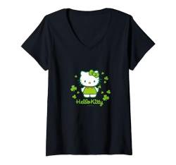 Kleeblätter - Hello Kitty T-Shirt mit V-Ausschnitt von Sanrio