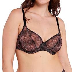 Sans Complexe, Klassischer Bügel-BH, So Pure Fantaisy, IVY Black Palms Print & Nude, 80D von Sans Complexe