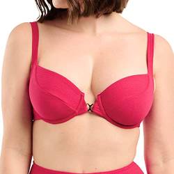 Sans Complexe Damen Glamourous Textured Badeanzug Top mit Bügel, Kirschrot, 80F von Sans Complexe