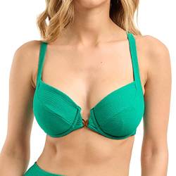 Sans Complexe Damen Glamourous Textured Badeanzug Top mit Bügel, Tropical Green, 80D von Sans Complexe