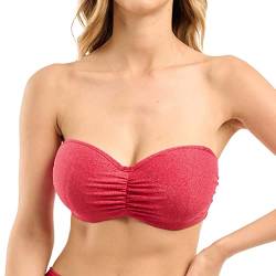 Sans Complexe Damen Reflet Bikinioberteil, Bandeau-Bügel, abnehmbare Träger, Kirschrot, 80C von Sans Complexe