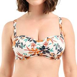 Sans Complexe Damen Staytation Bikinioberteil, Bandeau-Bügel, abnehmbare Träger, Floral Print Ivory, 80D von Sans Complexe