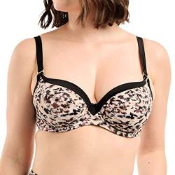 Sans Complexe Damen Sunset Stay Badeanzug Top mit Bügel, Animal Print Sand Black, 90D von Sans Complexe