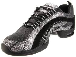 SANSHA Damen Electron Canvas Tanzschuh, schwarz/Silber, 39 EU von Sansha