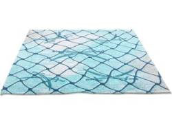 Teppich SANSIBAR "Keitum 005" Teppiche Gr. B/L: 190 cm x 280 cm, 3 mm, 1 St., blau (türkis) Esszimmerteppiche von Sansibar