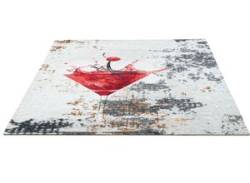Teppich SANSIBAR "Keitum 014" Teppiche Gr. B/L: 190 cm x 280 cm, 3 mm, 1 St., bunt (rot, multi) Esszimmerteppiche von Sansibar