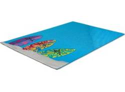 Teppich SANSIBAR "Rantum Beach SA-018" Teppiche Gr. B/L: 100 cm x 200 cm, 5 mm, 1 St., blau Esszimmerteppiche Flachgewebe, modernes Design, Motiv Surfbretter, Outdoor geeignet von Sansibar