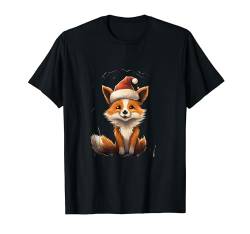 Weihnachtsmannmütze, Fuchs, Weihnachtsbeleuchtung, X-Mas Pyjama, Party T-Shirt von Santa Claus Fox Christmas Costume Holidays