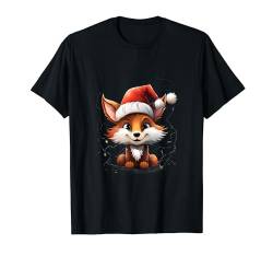 Weihnachtsmannmütze, Fuchs, Weihnachtsbeleuchtung, X-Mas Pyjama, Party T-Shirt von Santa Claus Fox Christmas Costume Holidays